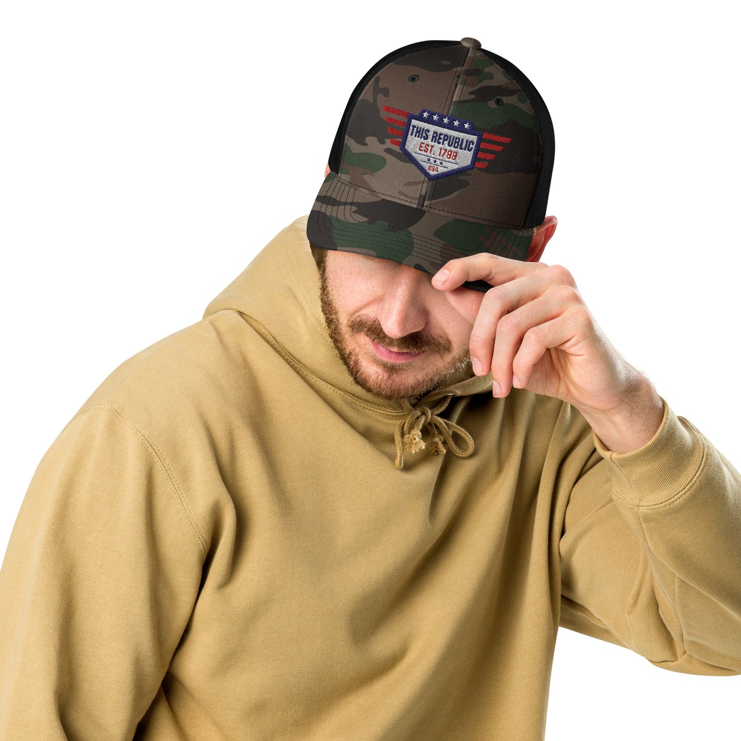 Camouflage trucker hat