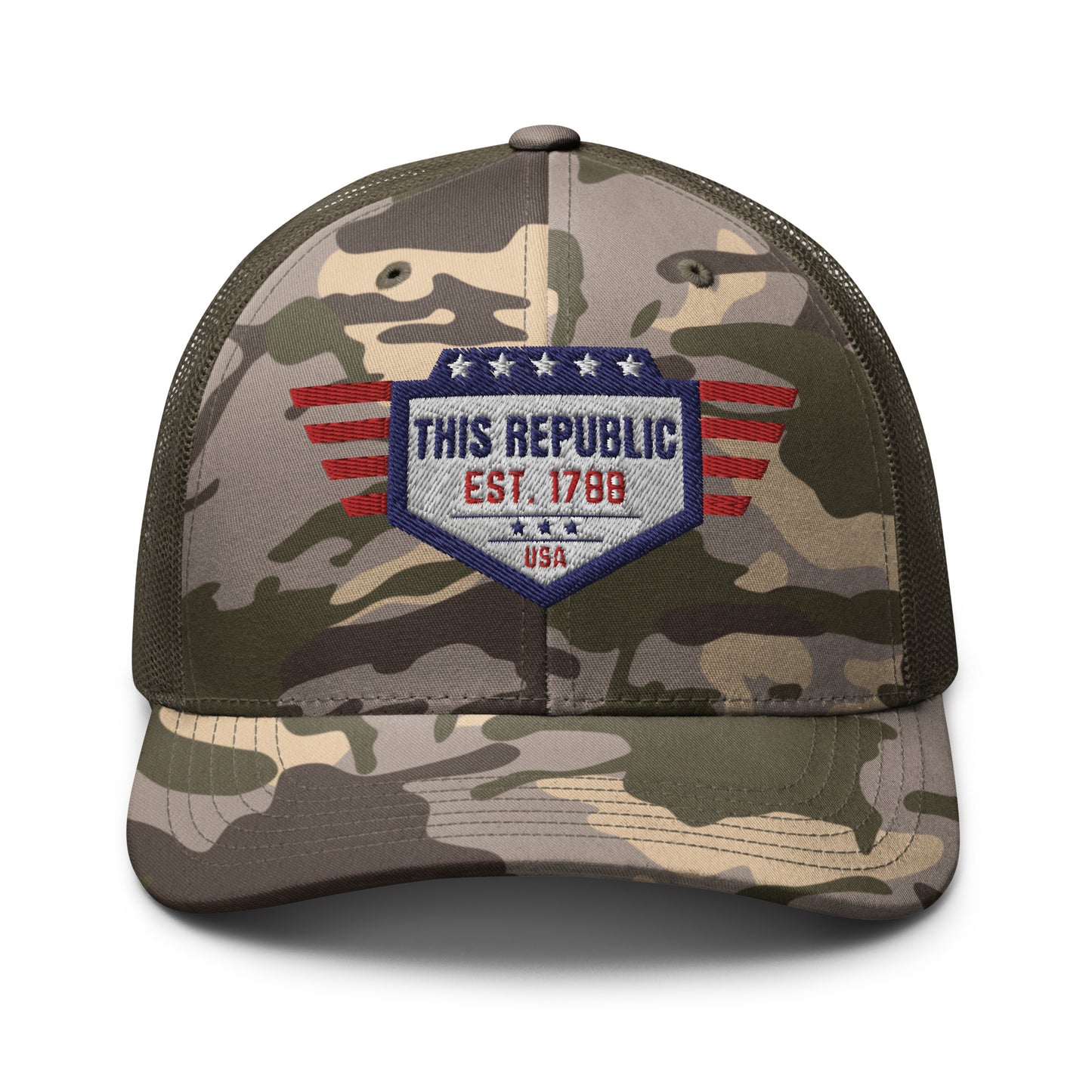 Camouflage trucker hat